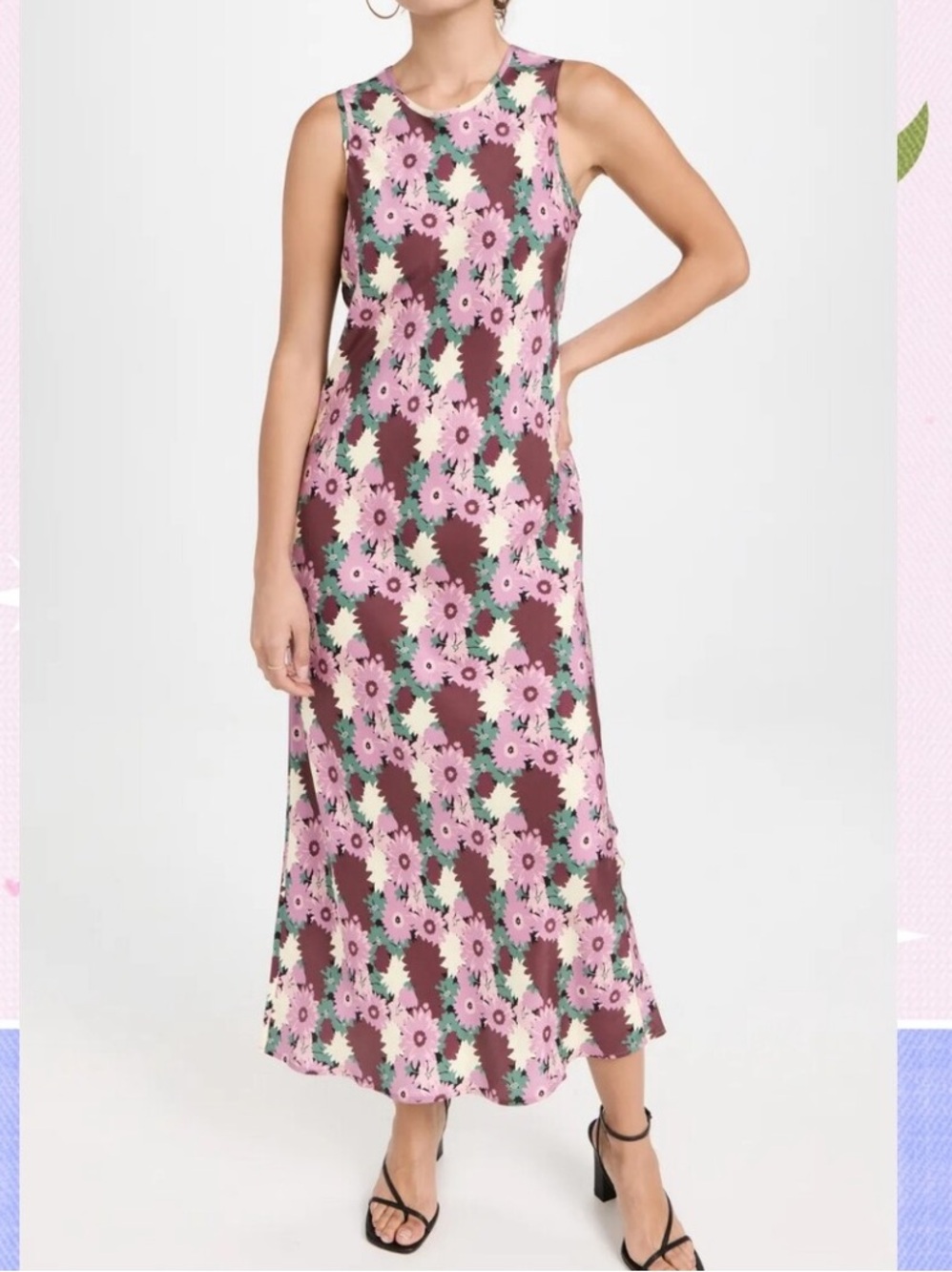 ATM Silk Maxi Dress Sleeveless Bias Cut Small